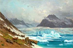 The Dreieckhorn and Aletsch Glacier seen from the Maerjelensee, Valais, 1885